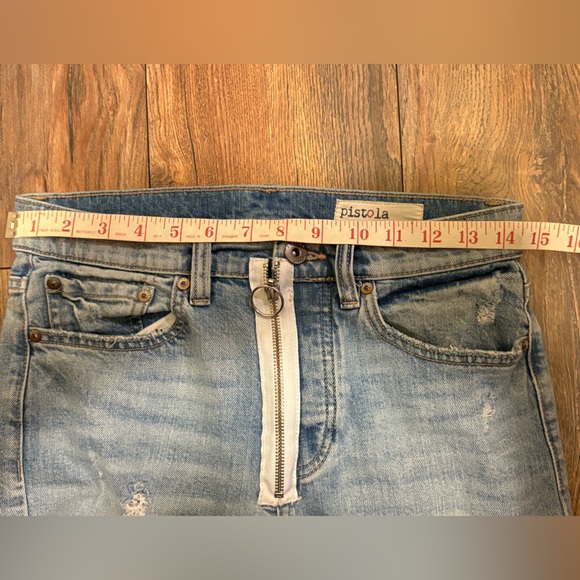 Pistola | Straight Leg Light Wash Button Fly Cropped Jeans - Picture 12 of 12